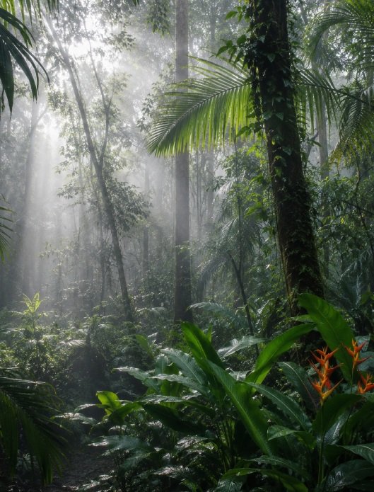 Misty morning rainforest